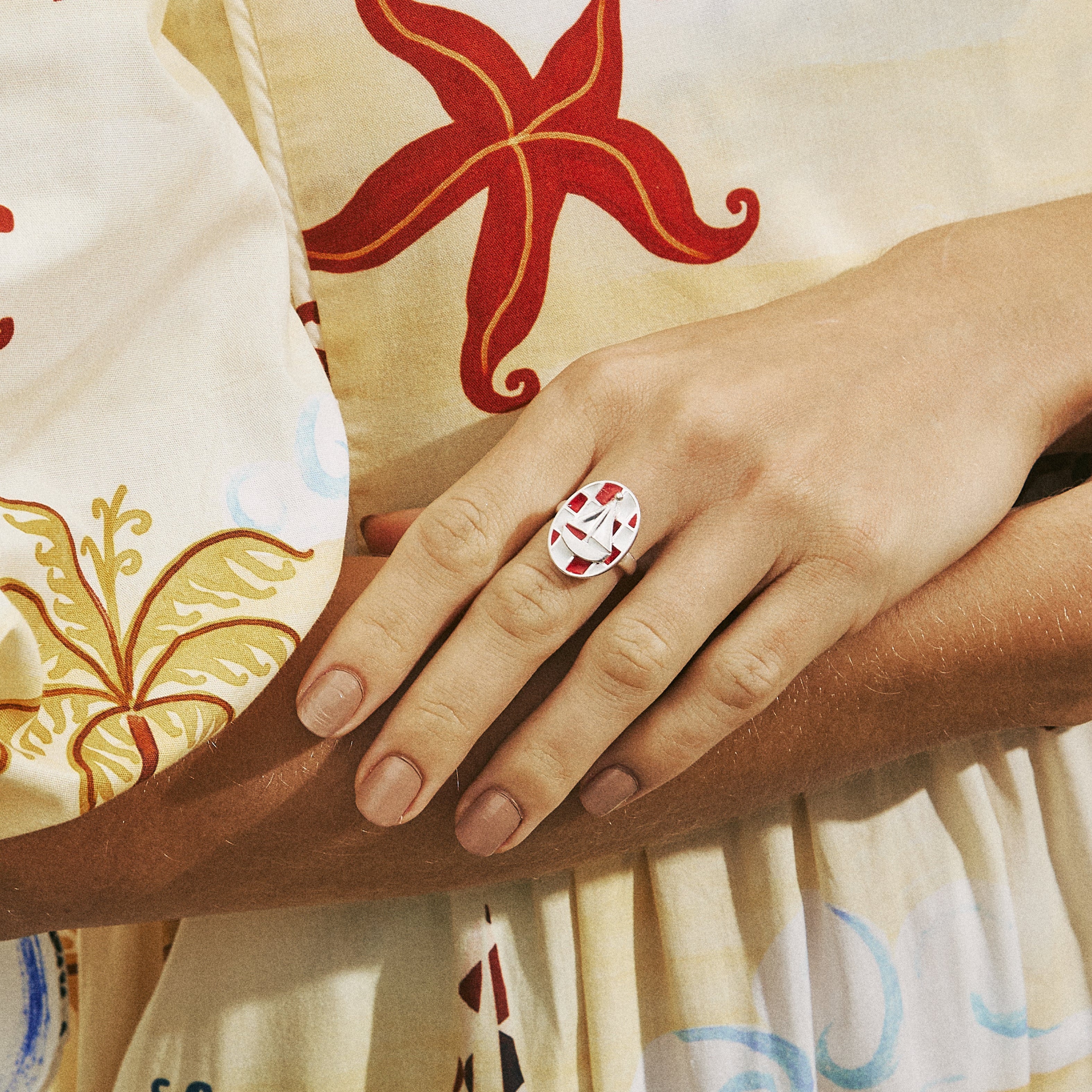 Anel Veleiro Prata Ajustável