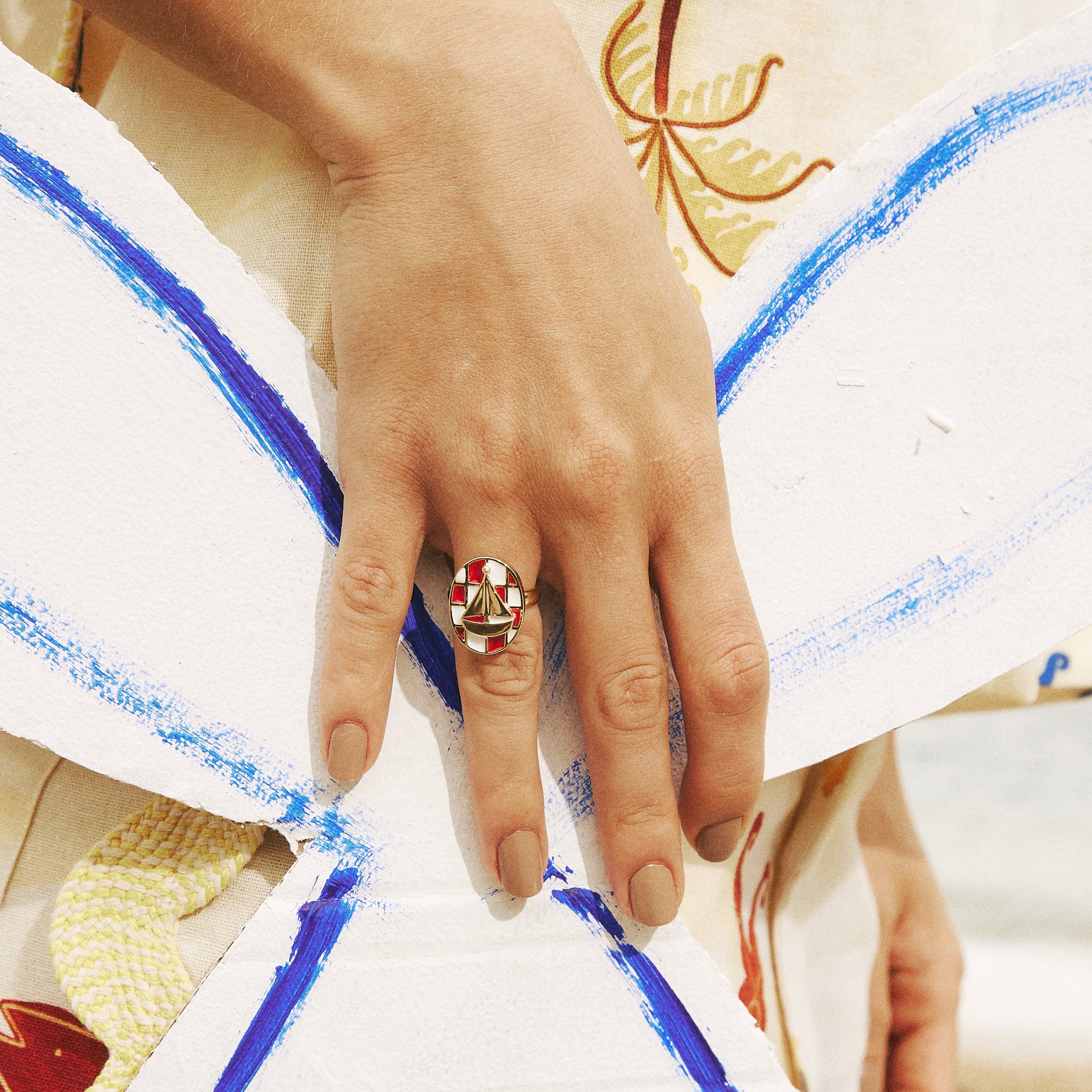 Anel Veleiro Ouro Ajustável