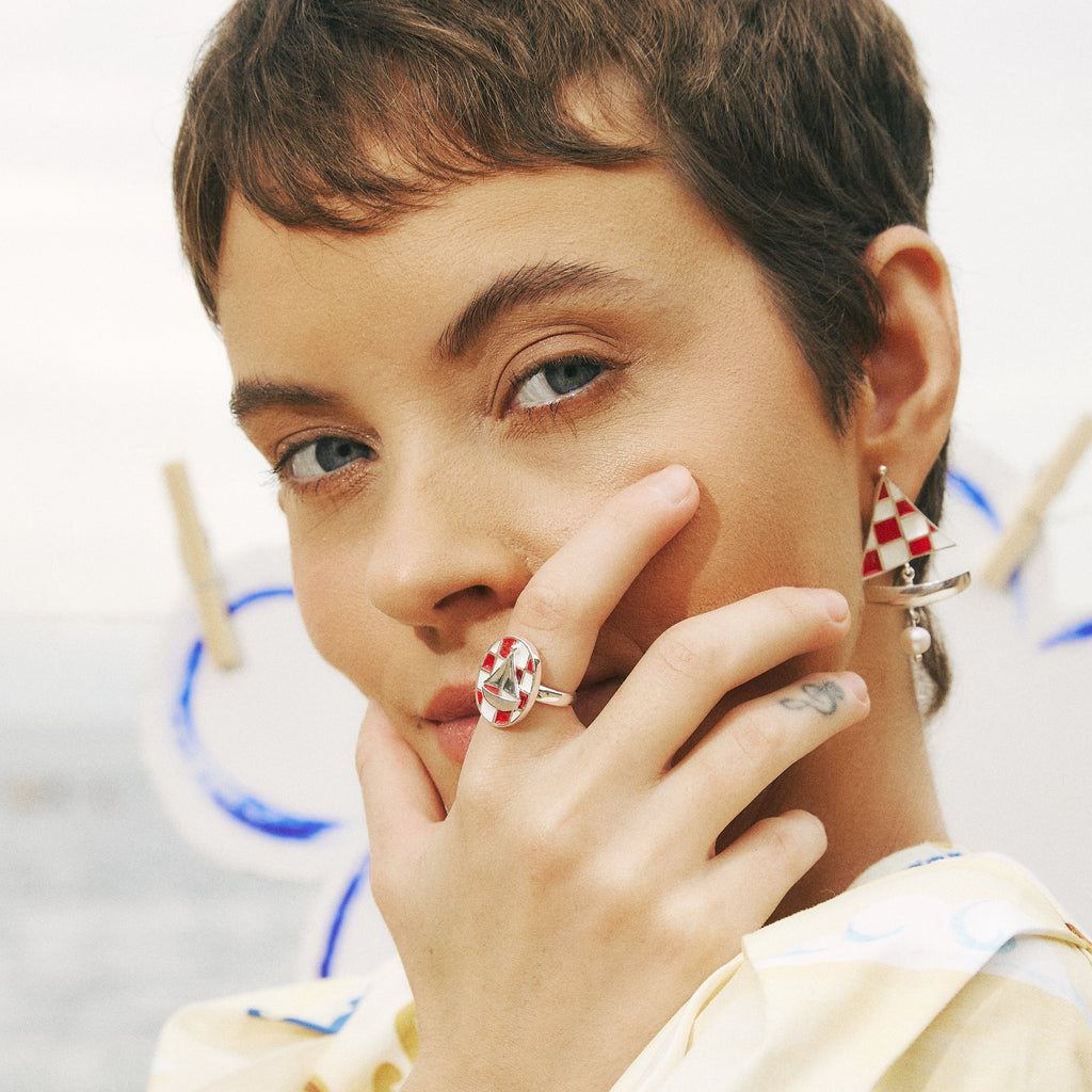 Anel Veleiro Prata Ajustável