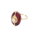Anel Ciclo Ouro Ajustável com Jade Rubi