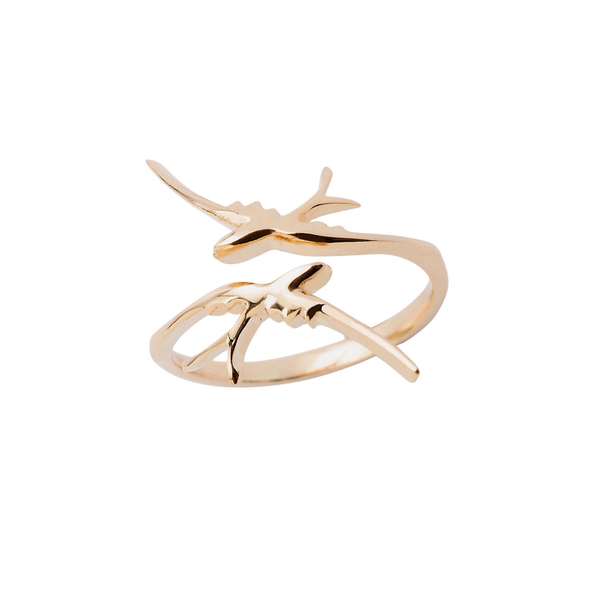 Anel Andorinha Ouro Ajustável