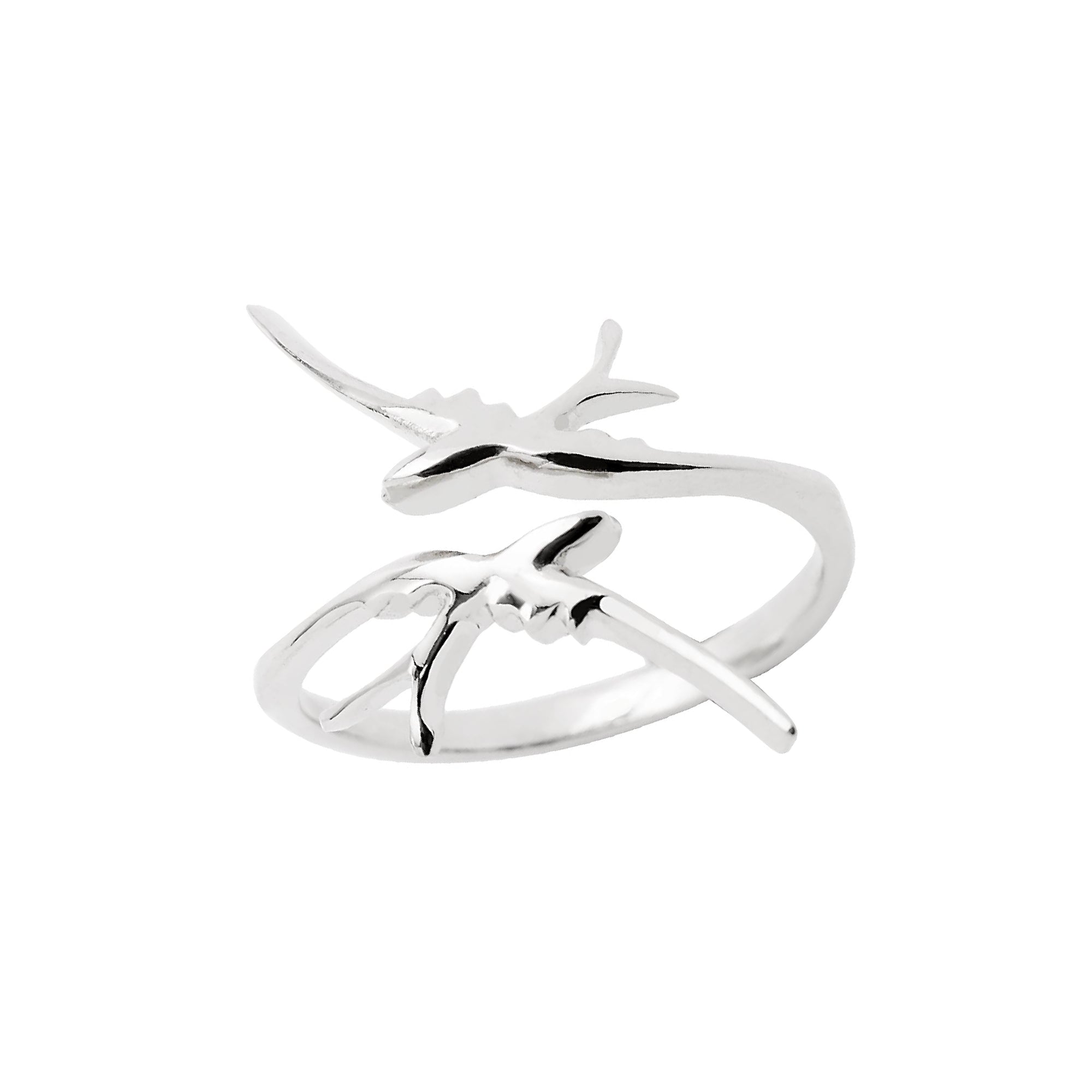 Anel Andorinha Prata Ajustável
