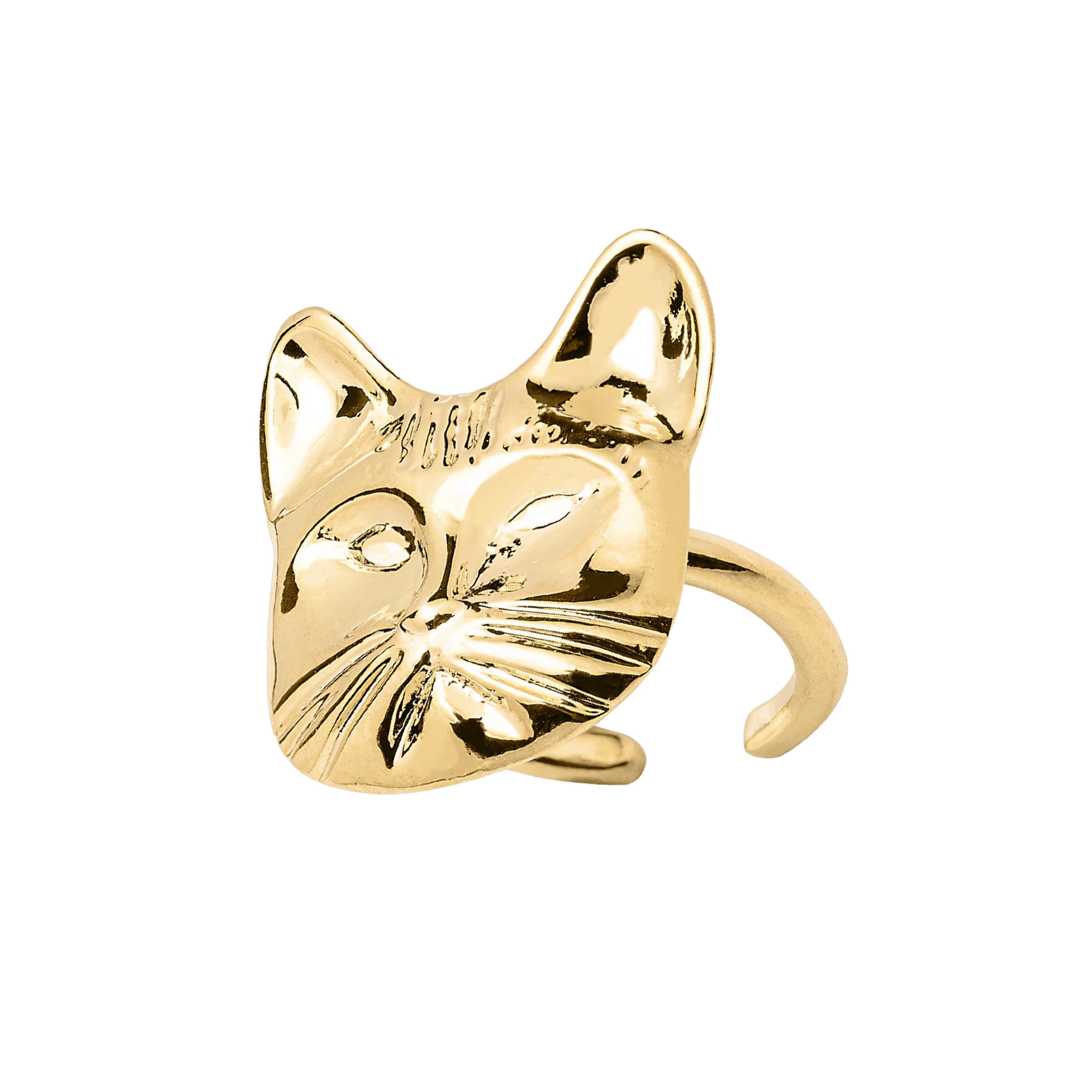 Anel Gata Mia Ouro Ajustável