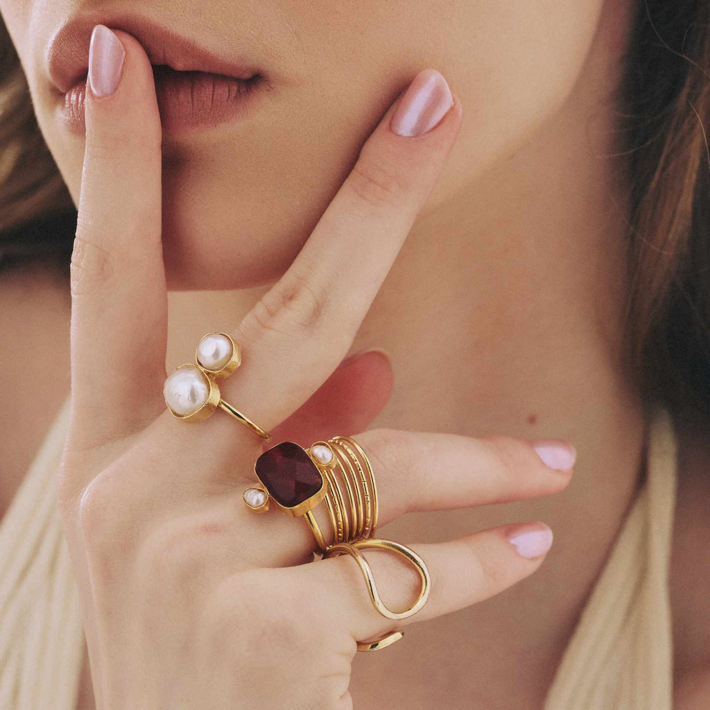 Anel Bendita Ouro Ajustável