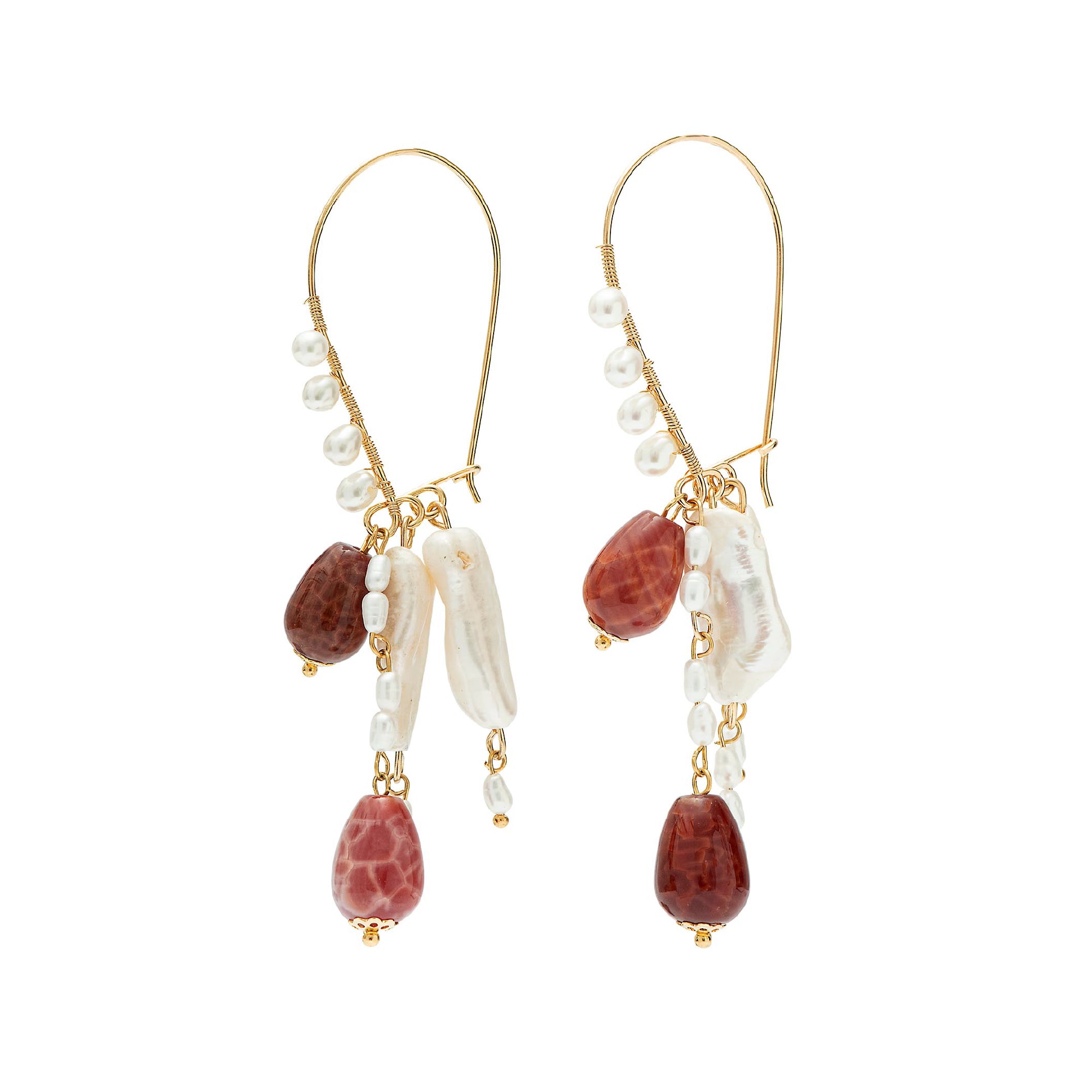 Brinco Alba Ouro com Pedras Naturais