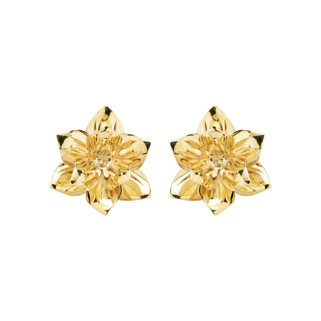 Brinco Flor Cravo Ouro