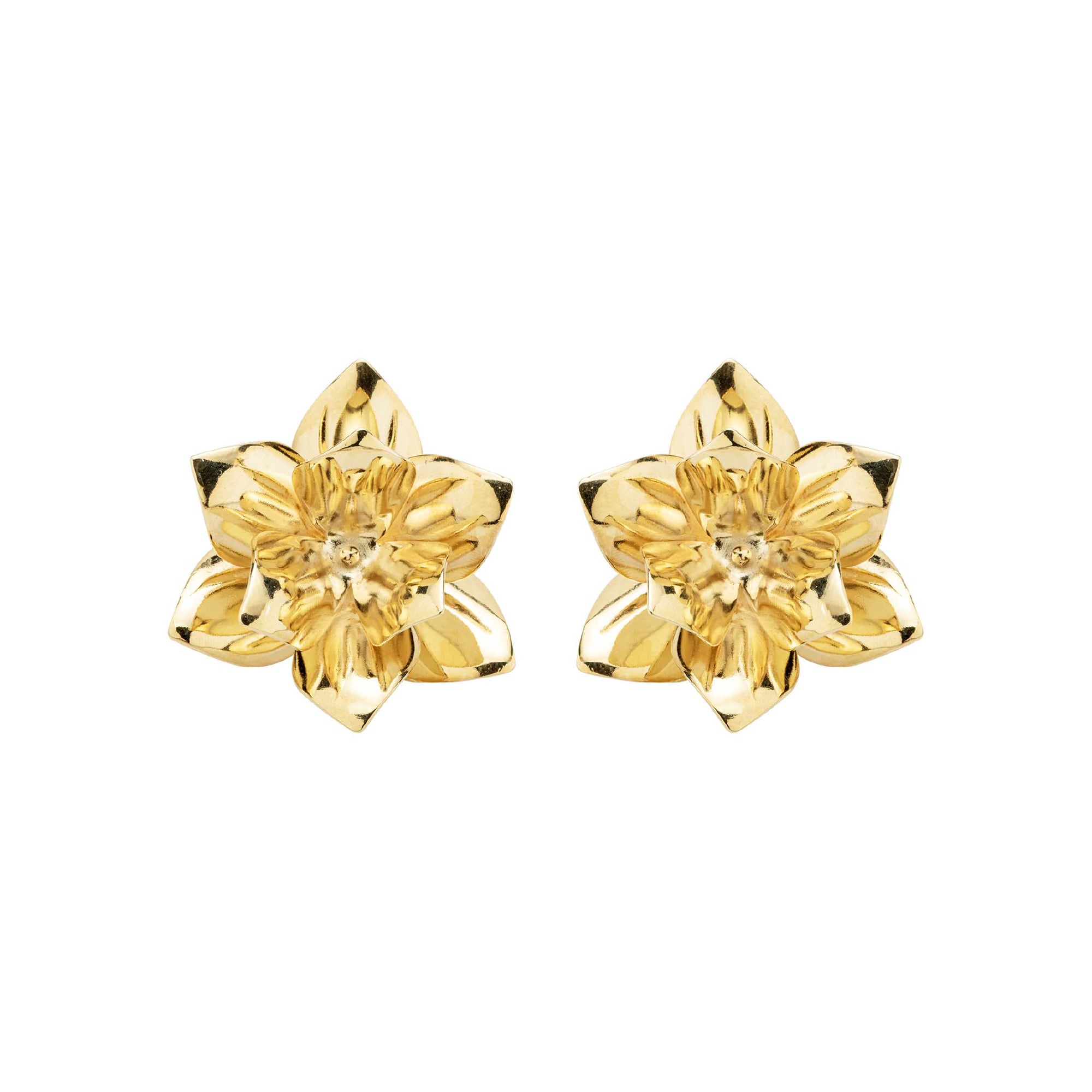 Brinco Flor Cravo Ouro