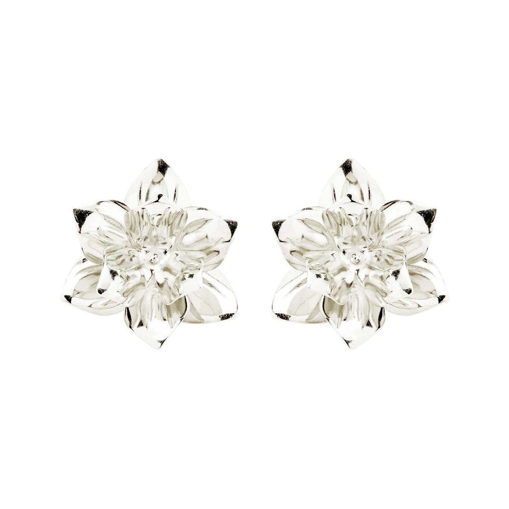 Brinco Flor Cravo Prata