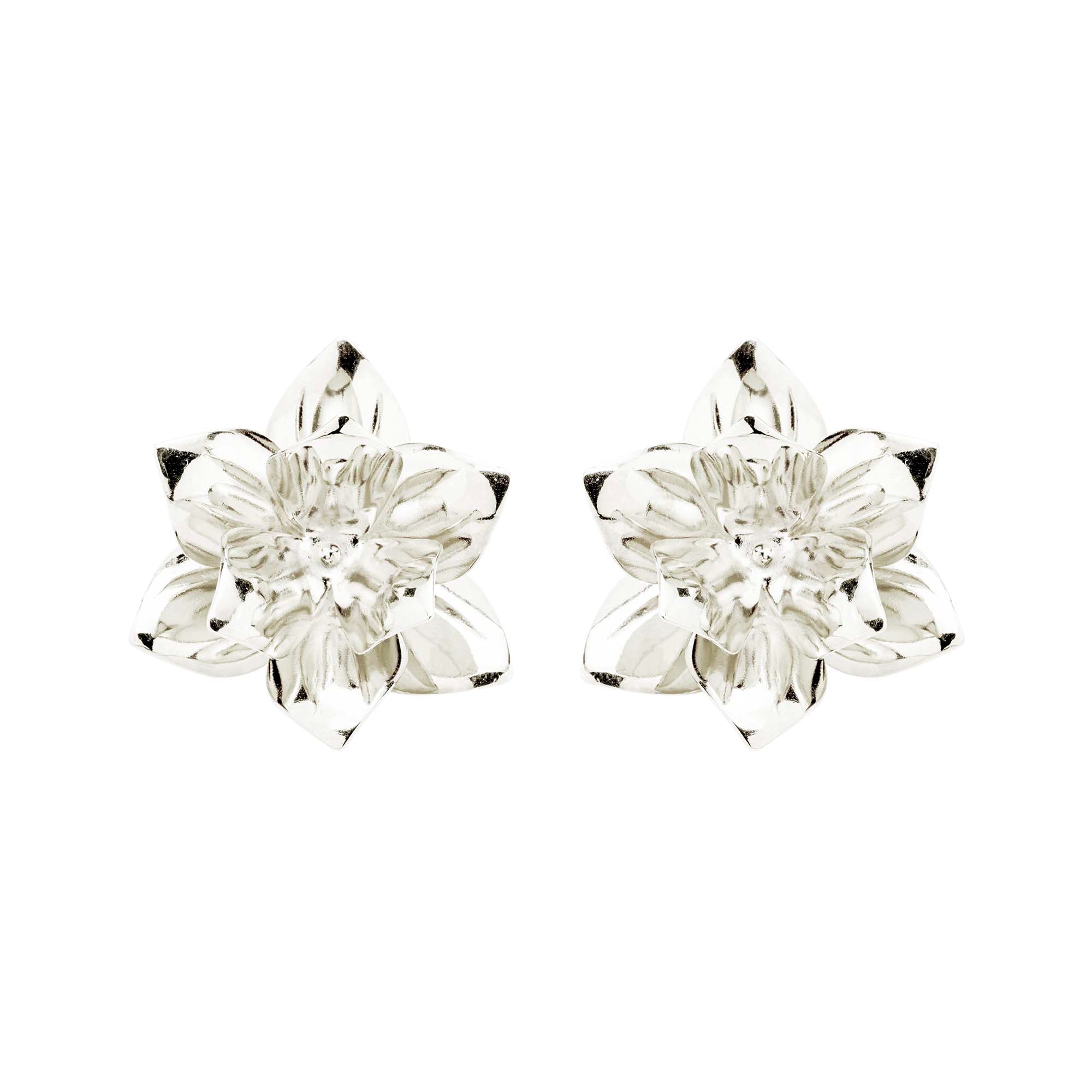 Brinco Flor Cravo Prata