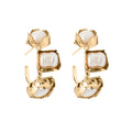 Brinco Argola Madre Ouro com Pérolas