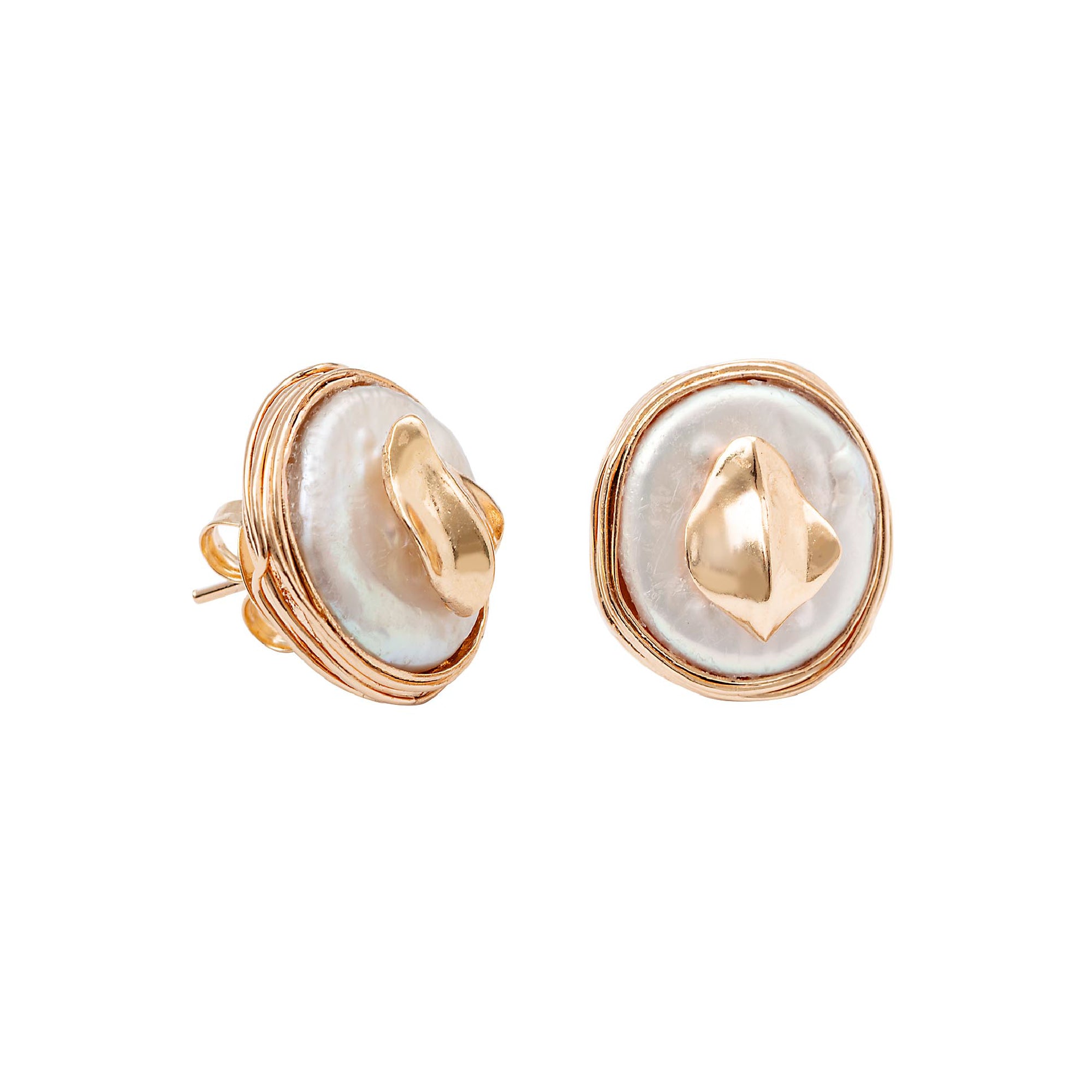 Brinco Pato Ouro com Madrepérola