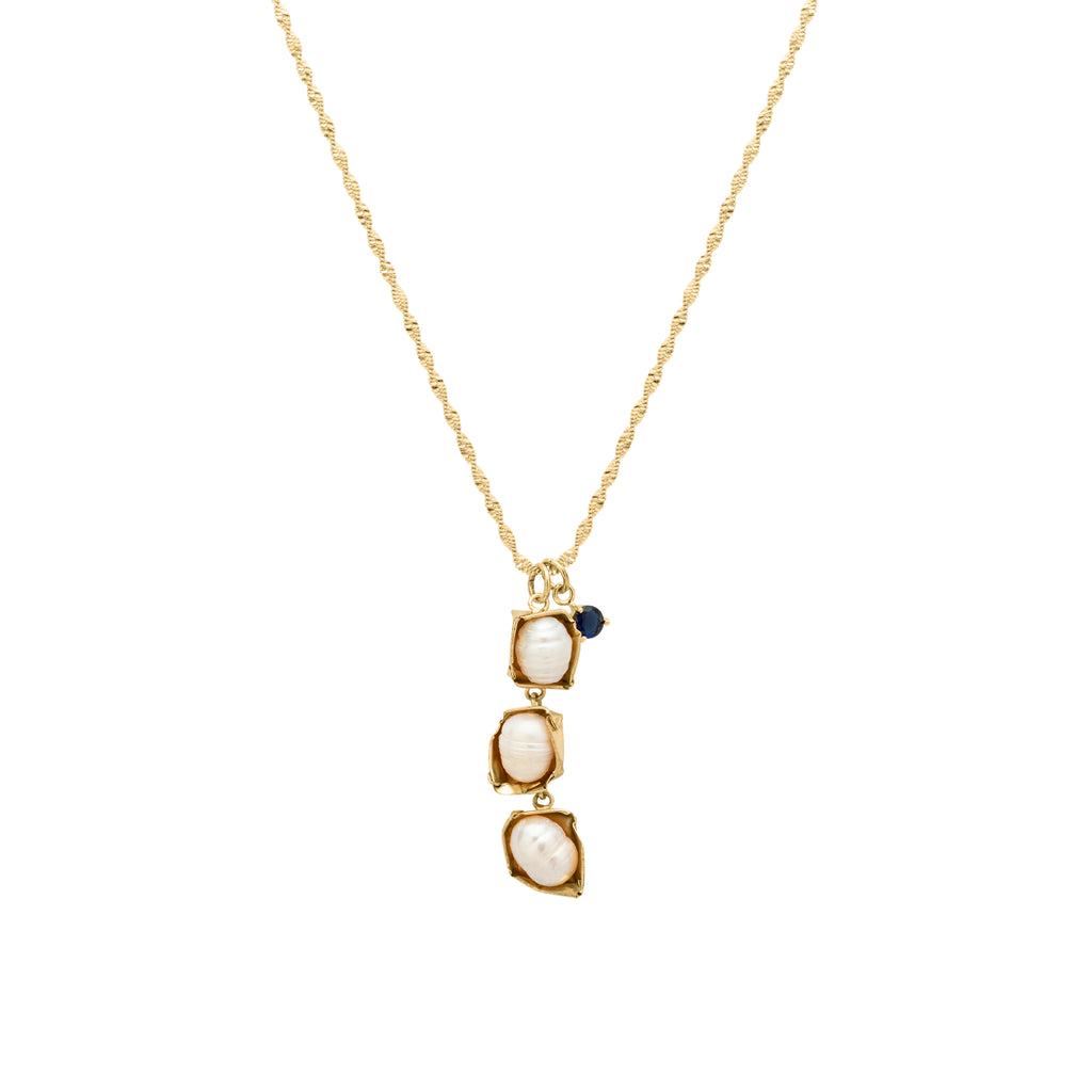 Colar Madre Ouro com Pérolas
