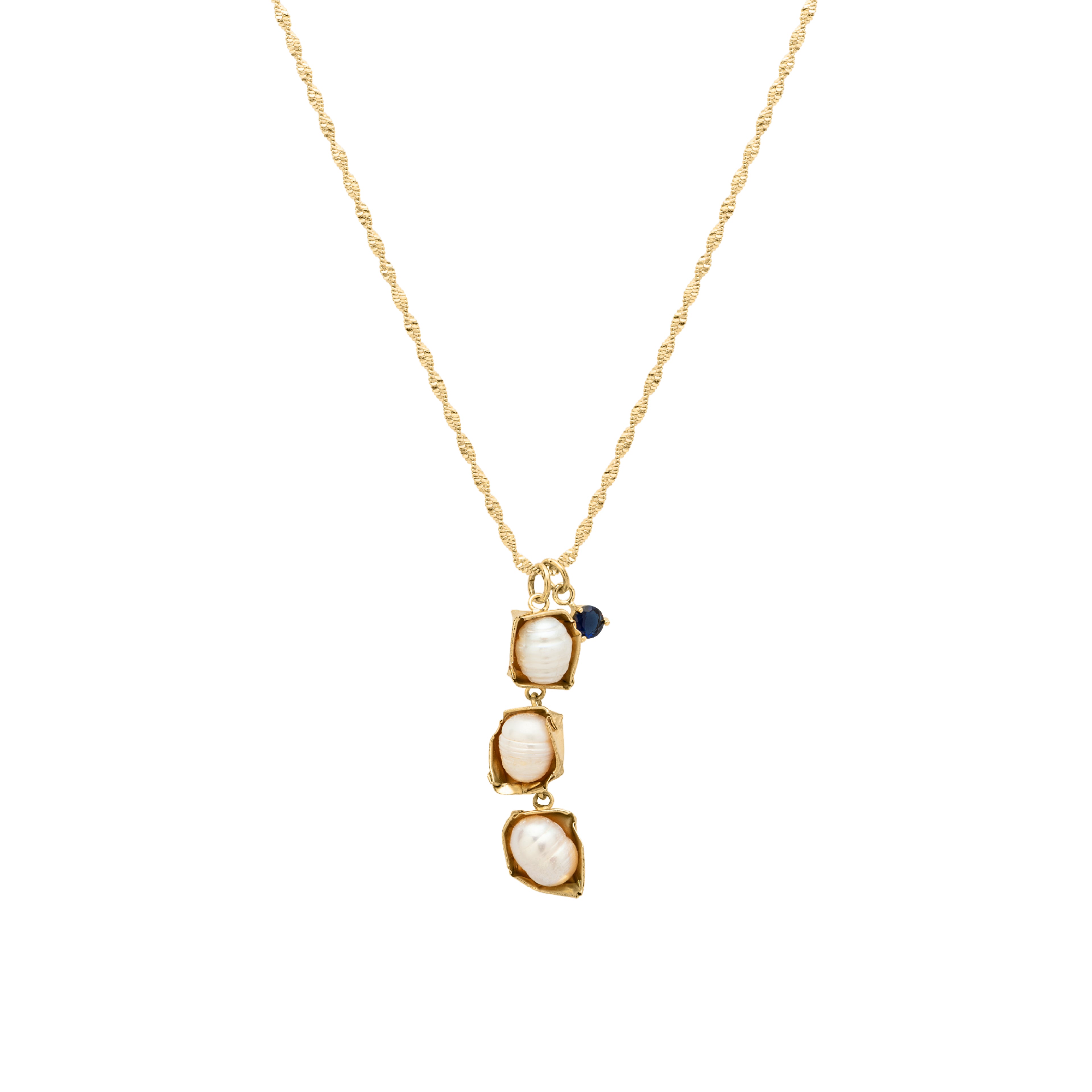 Colar Madre Ouro com Pérolas