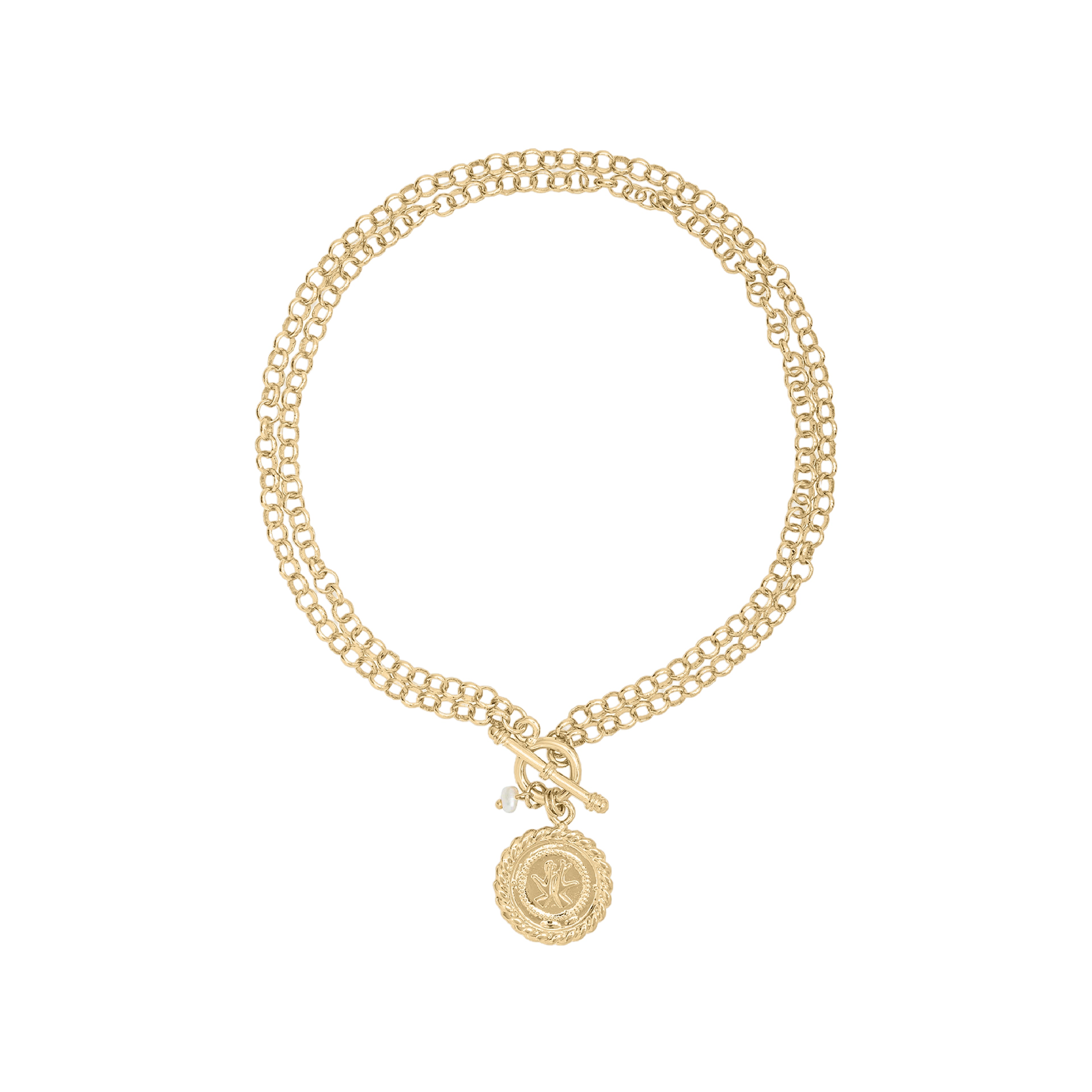 Colar Corrente Medalha Triana Ouro