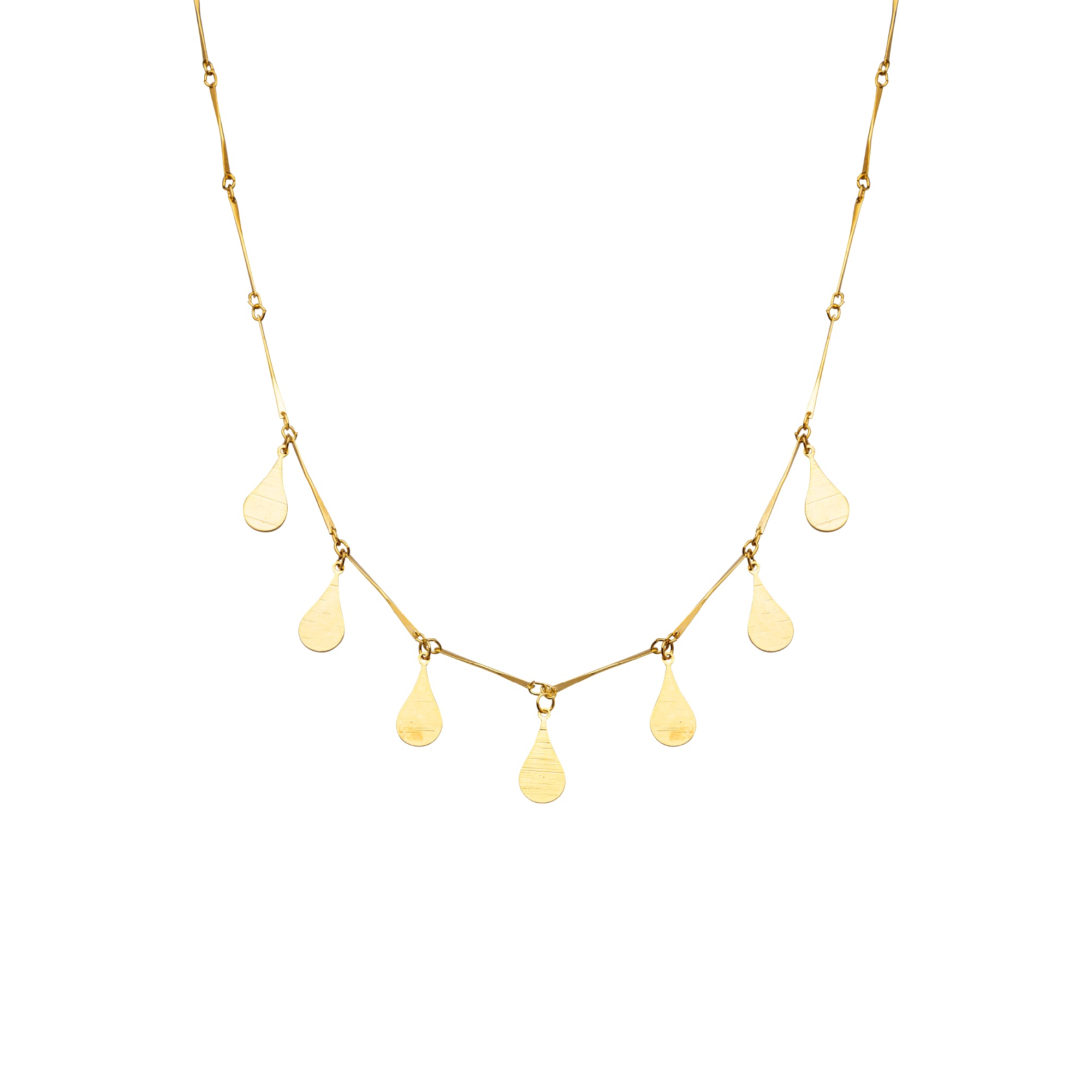 Colar Trevo Ouro com Pingentes