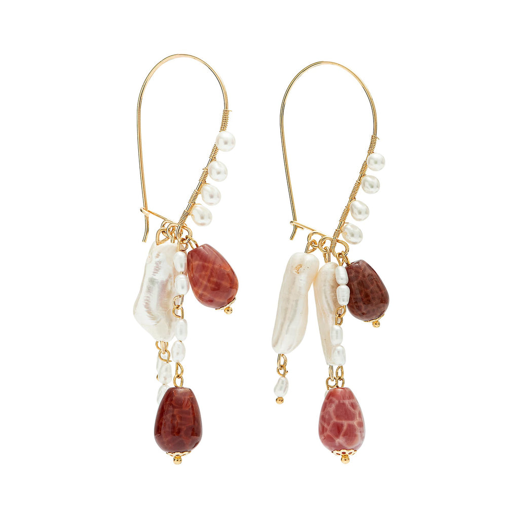 Brinco Alba Ouro com Pedras Naturais