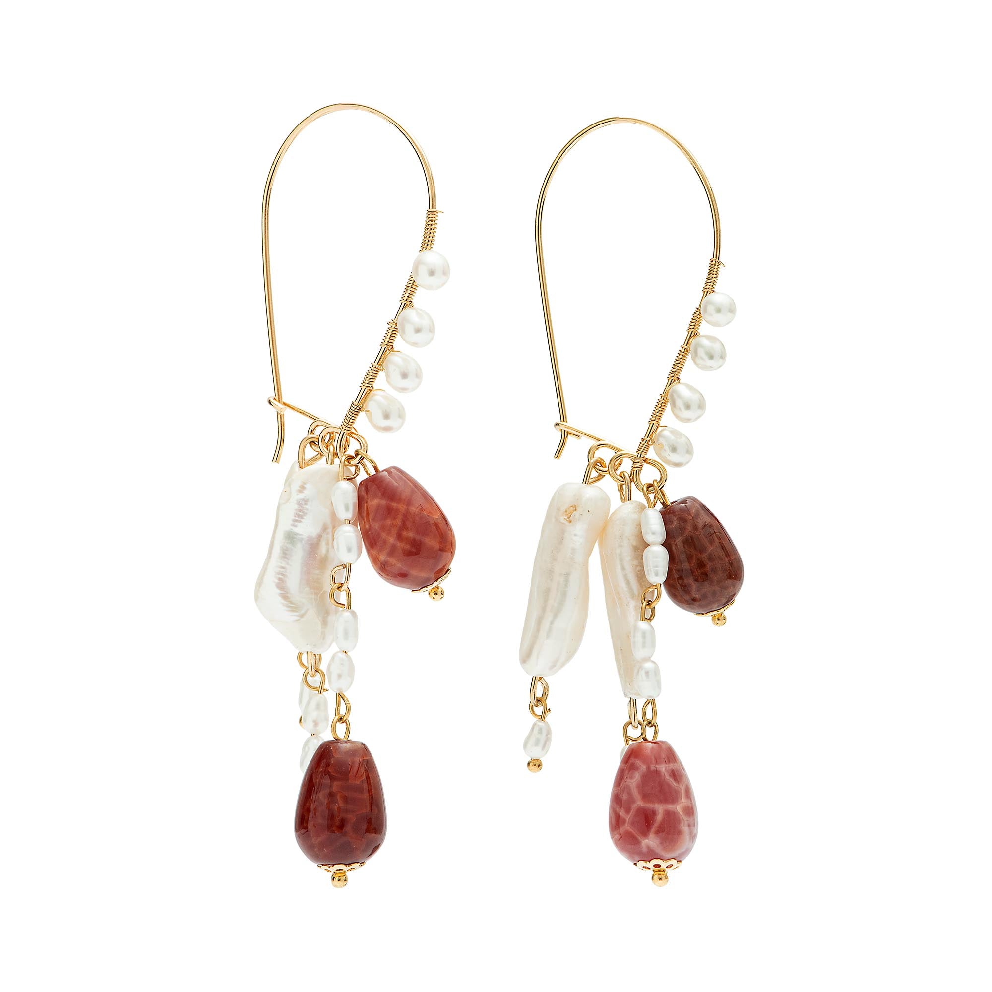 Brinco Alba Ouro com Pedras Naturais