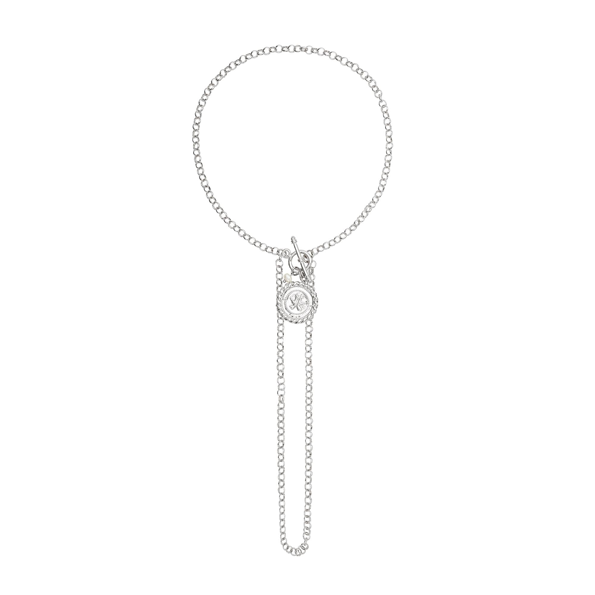 Colar Corrente Medalha Triana Prata