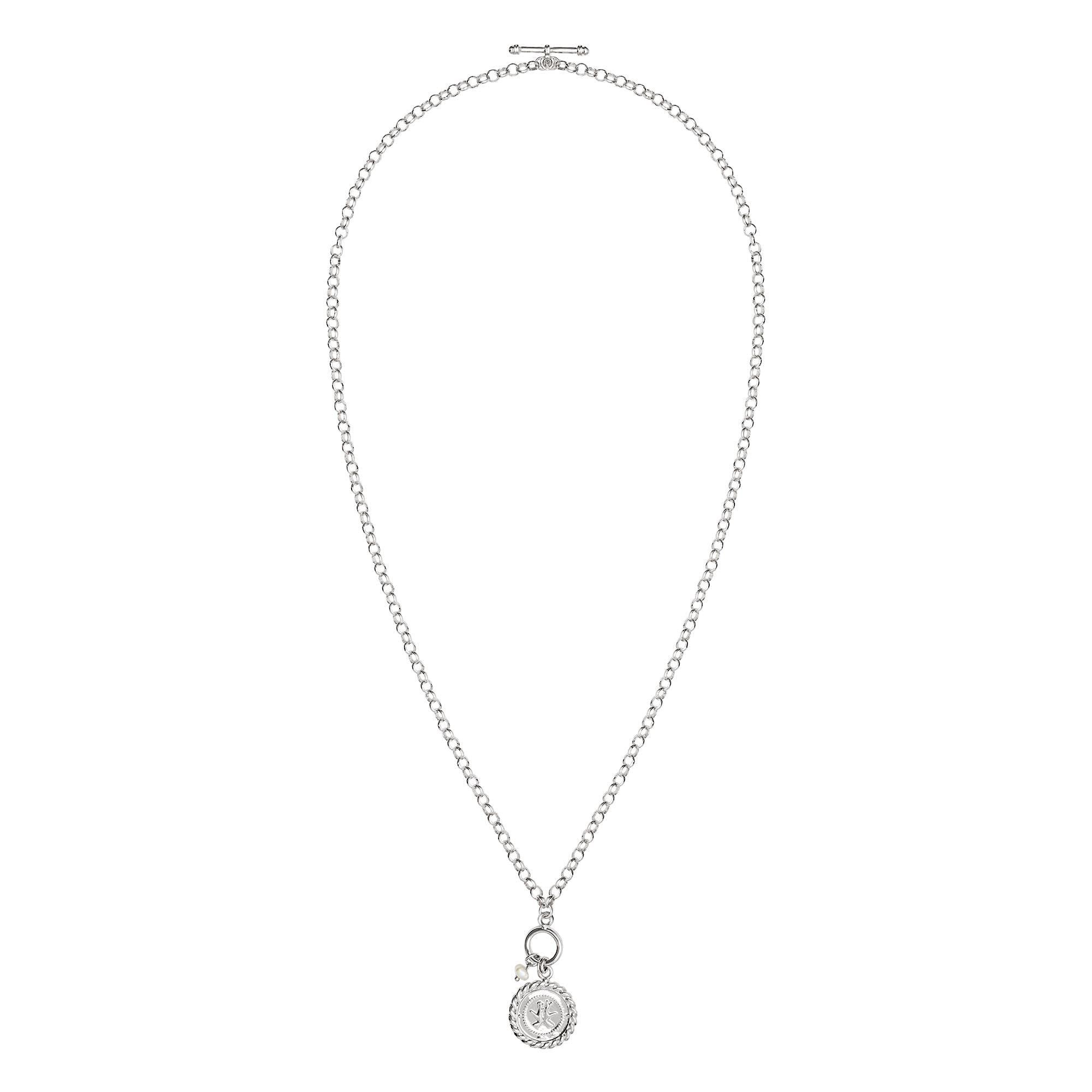 Colar Corrente Medalha Triana Prata
