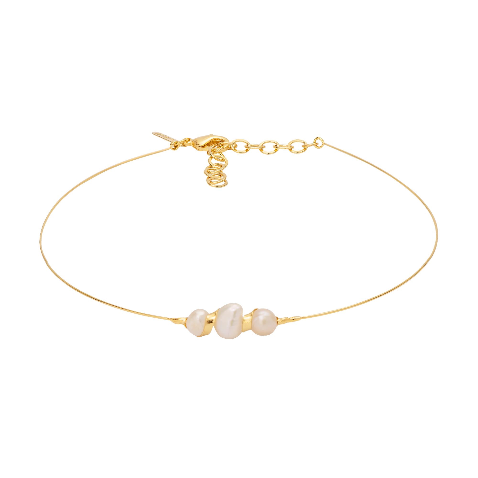 Gargantilha Desvio Ouro com Pérolas