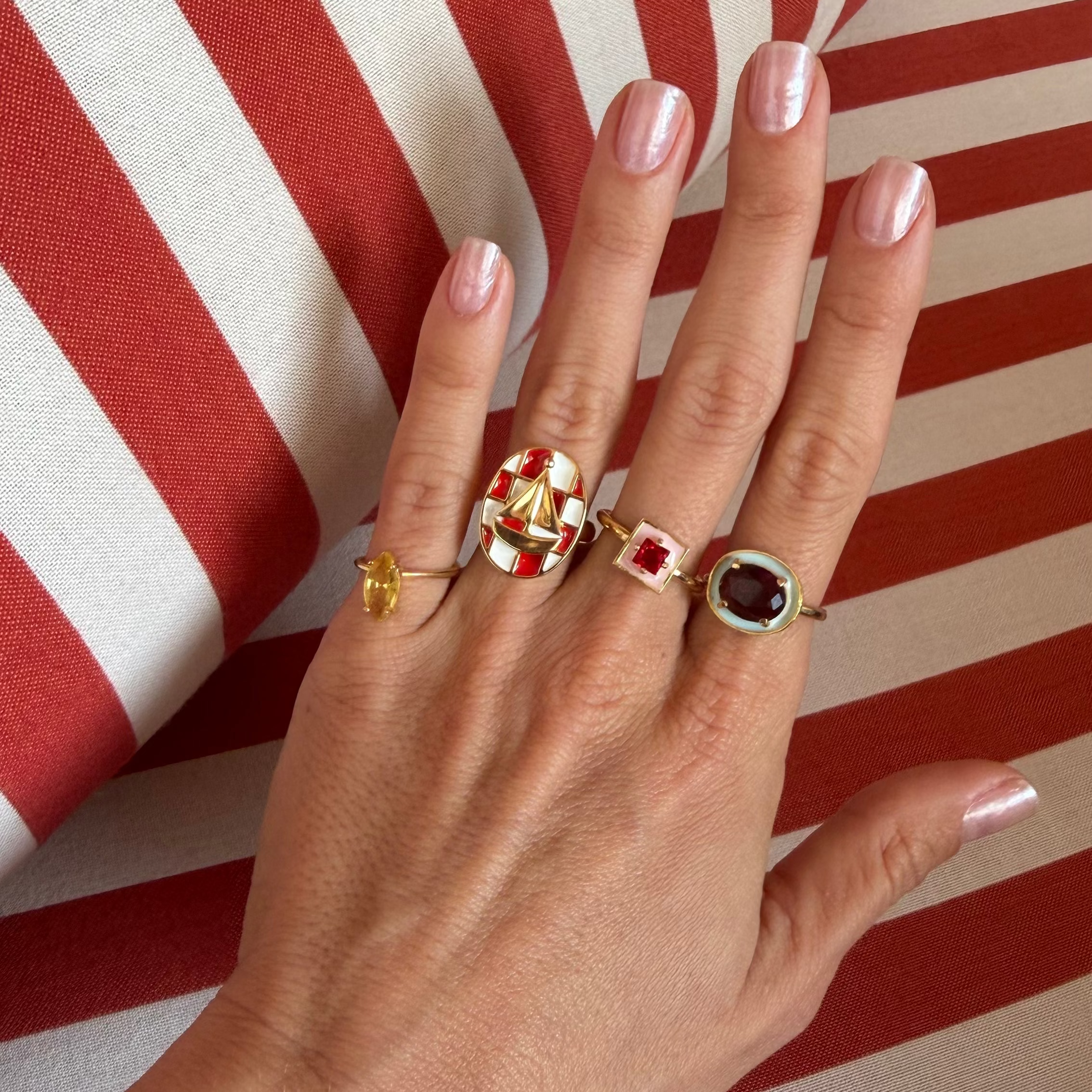 Anel Veleiro Ouro Ajustável