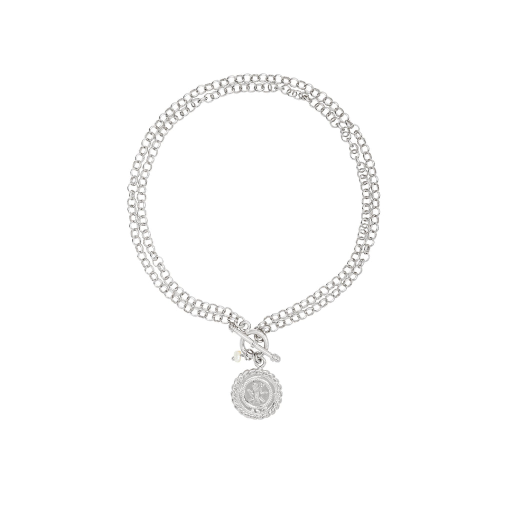 Colar Corrente Medalha Triana Prata