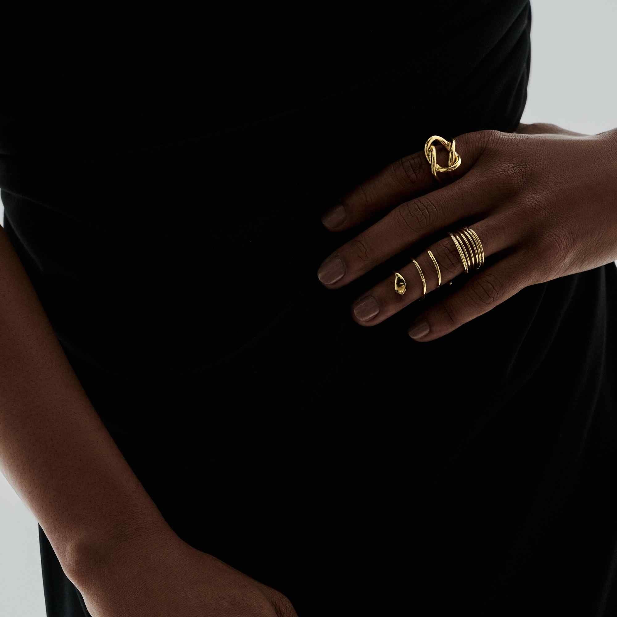 Anel Bendita Ouro Ajustável