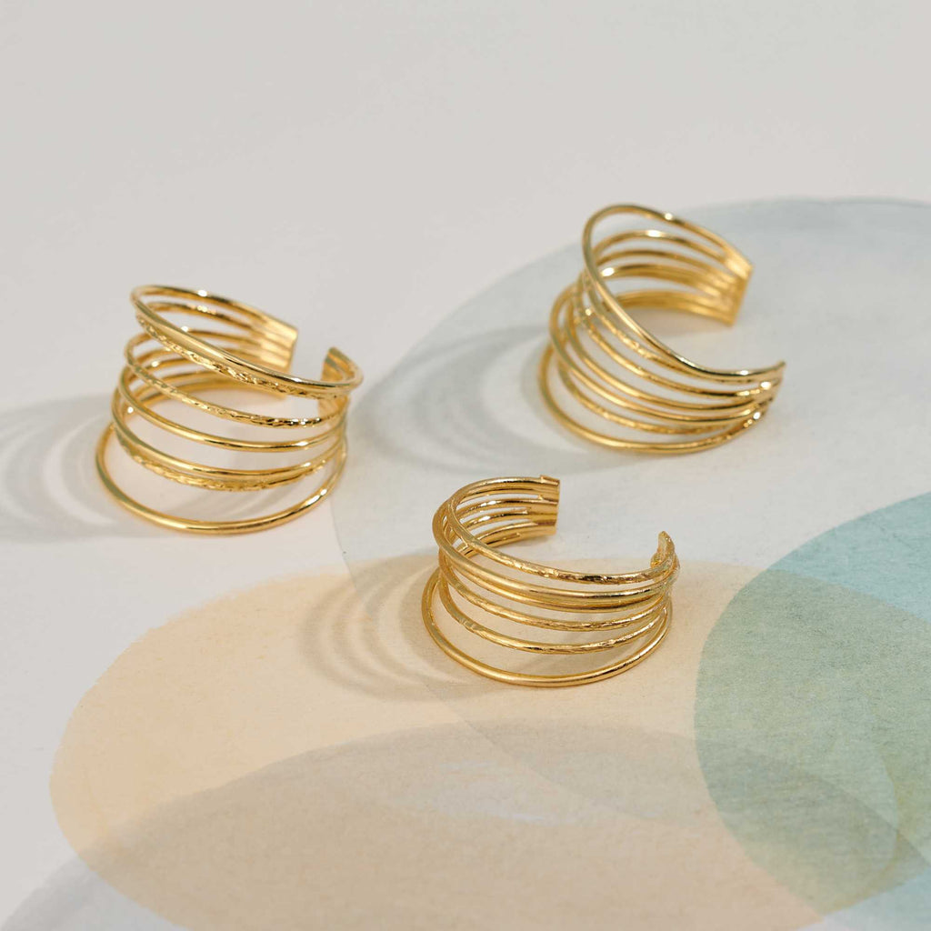 Anel Bendita Ouro Ajustável