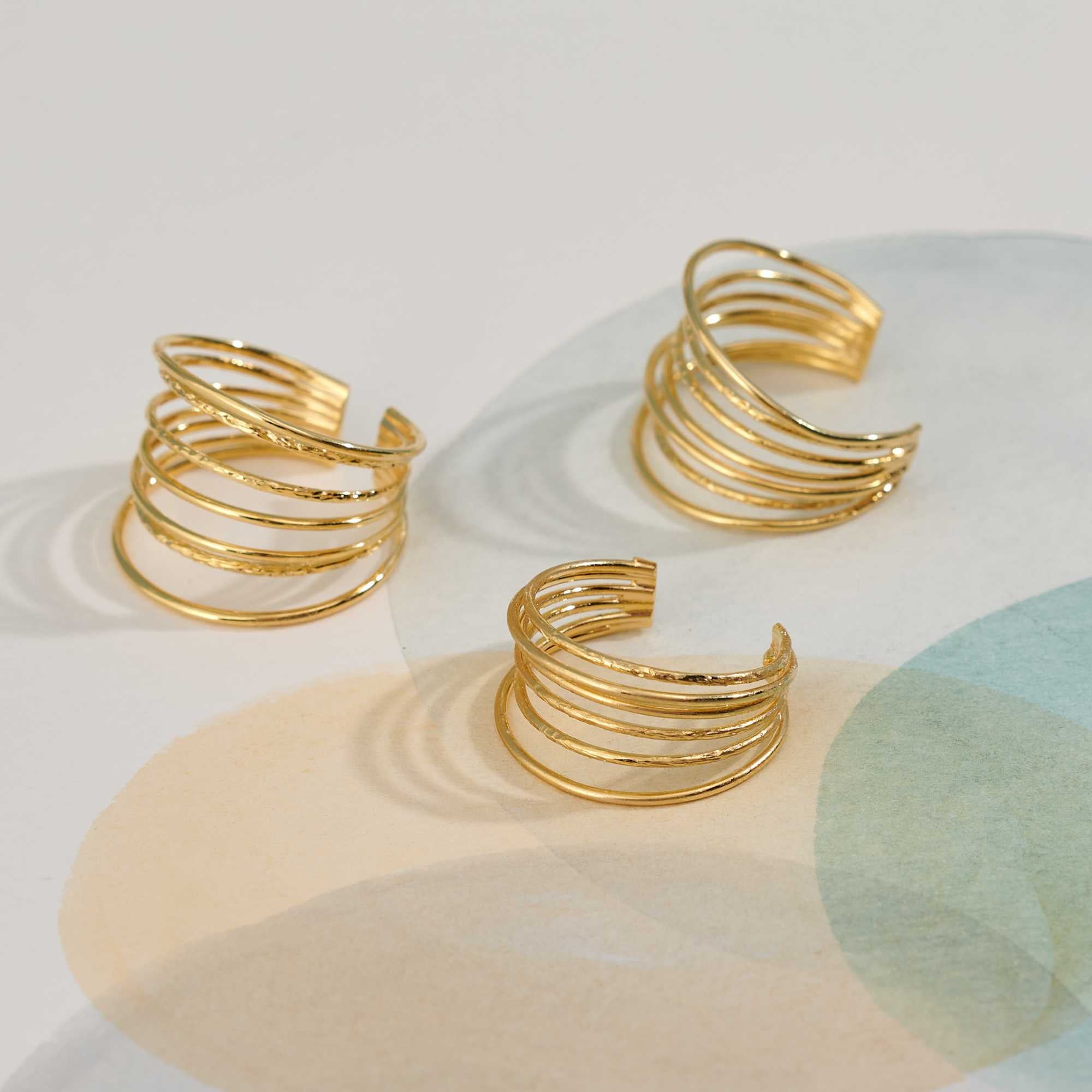 Anel Bendita Ouro Ajustável