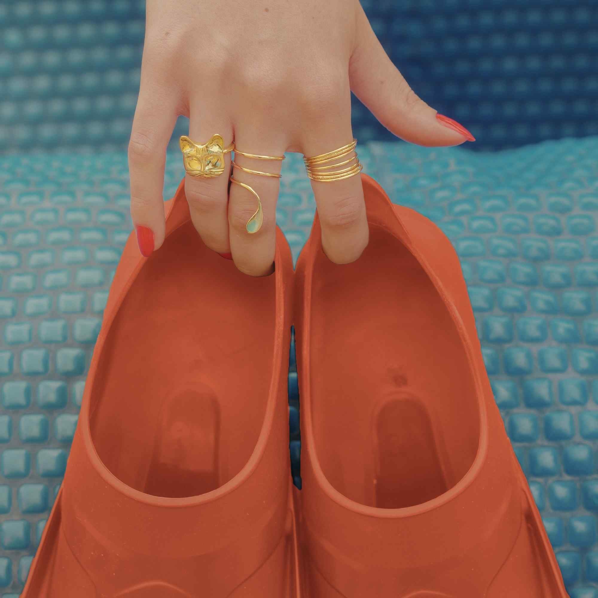 Anel Bendita Ouro Ajustável