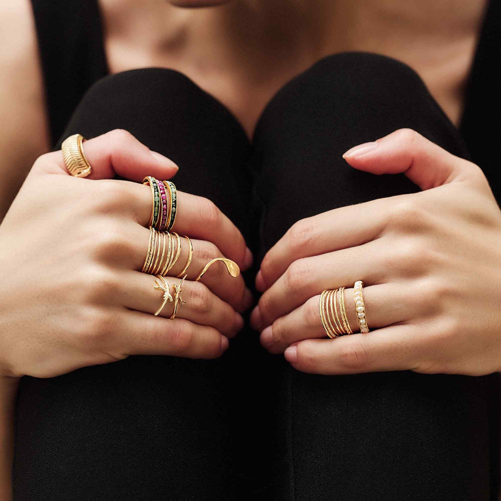 Anel Bendita Ouro Ajustável