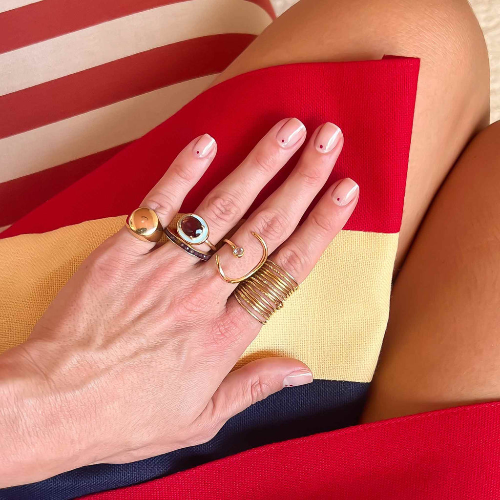 Anel Bendita Ouro Ajustável