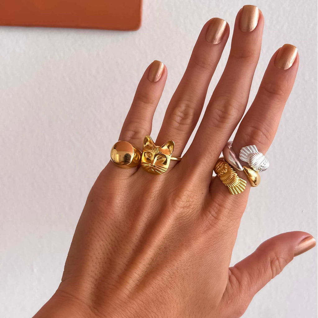 Anel Camarão Ouro Ajustável