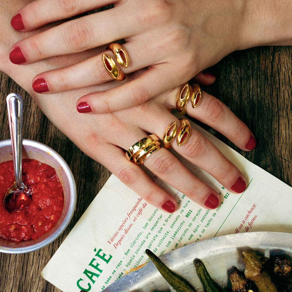 Anel Caranguejo Ouro Ajustável