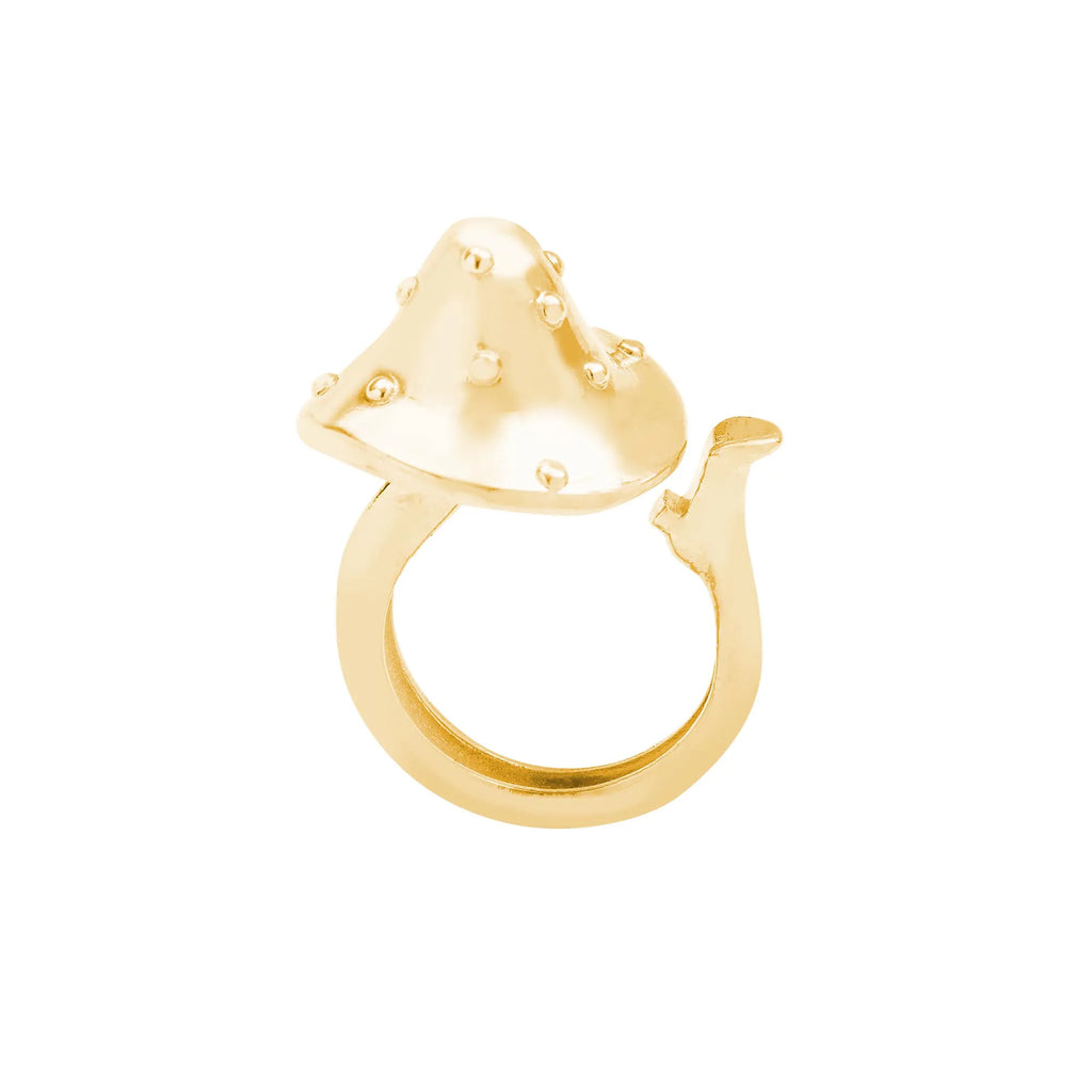 Anel Cogumelo Ouro Ajustável