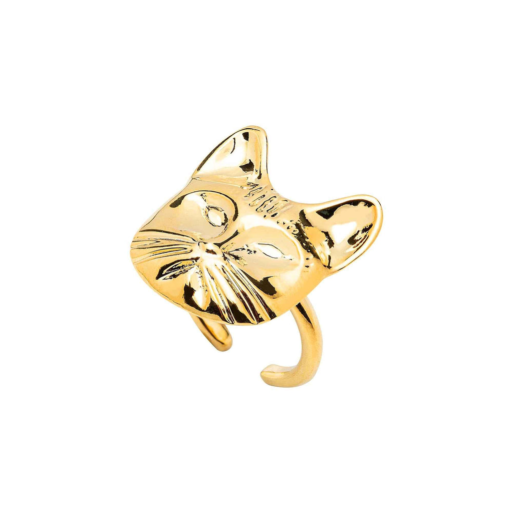 Anel Gata Mia Ouro Ajustável