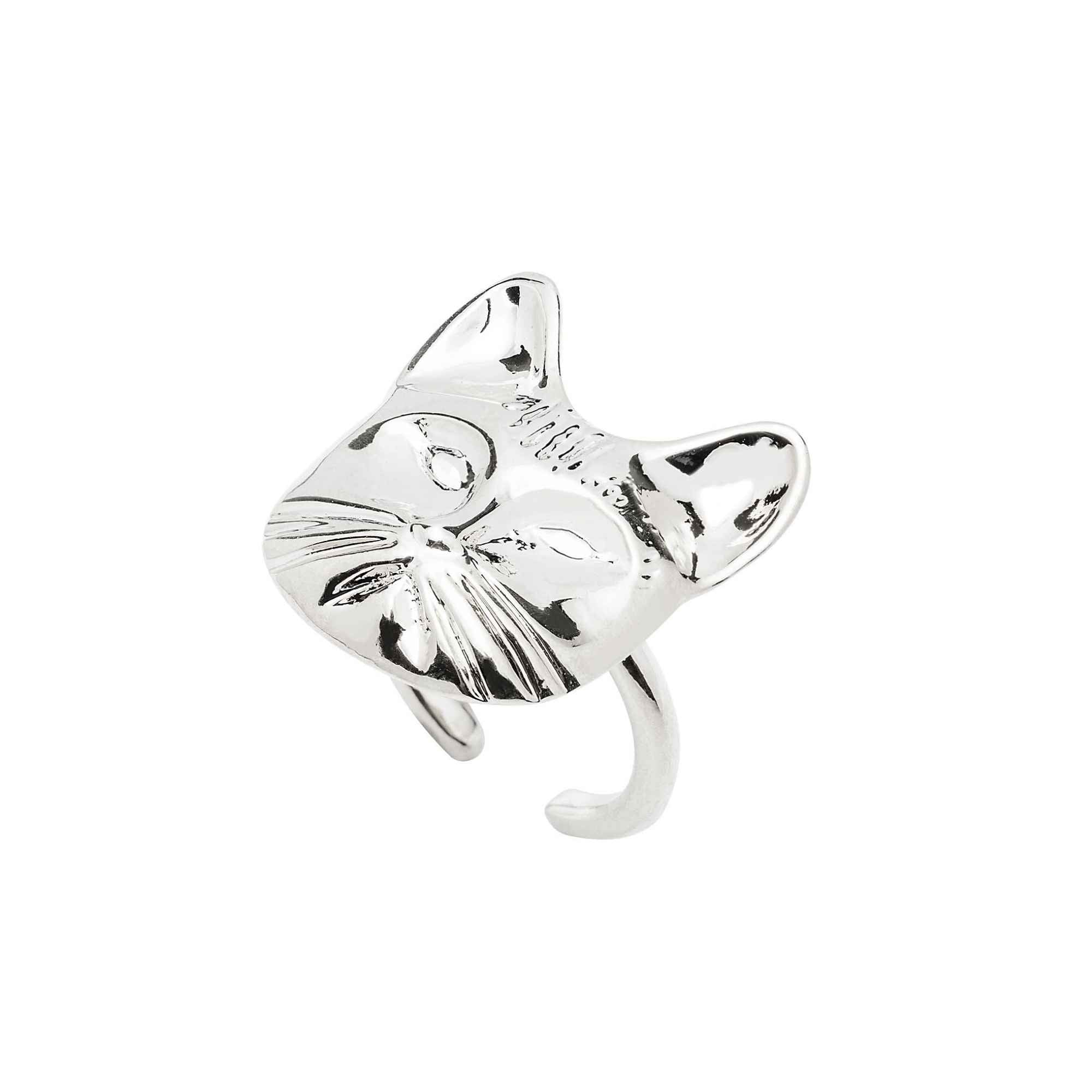 Anel Gata Mia Prata Ajustável