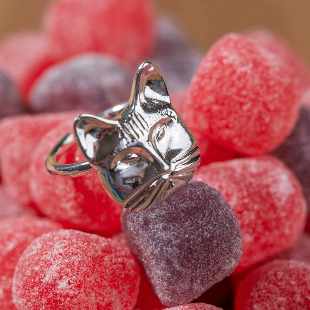 Anel Gata Mia Prata Ajustável