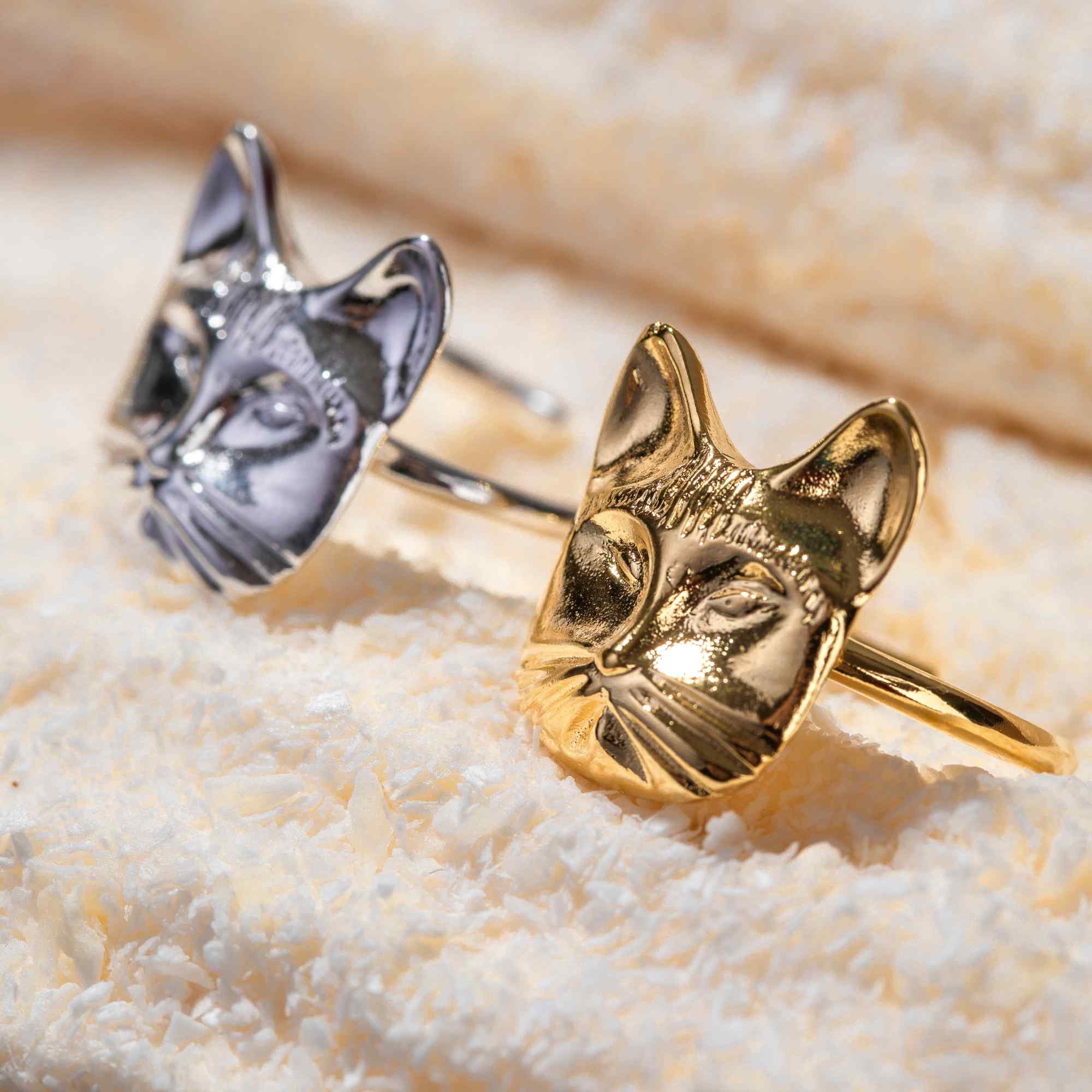 Anel Gata Mia Prata Ajustável