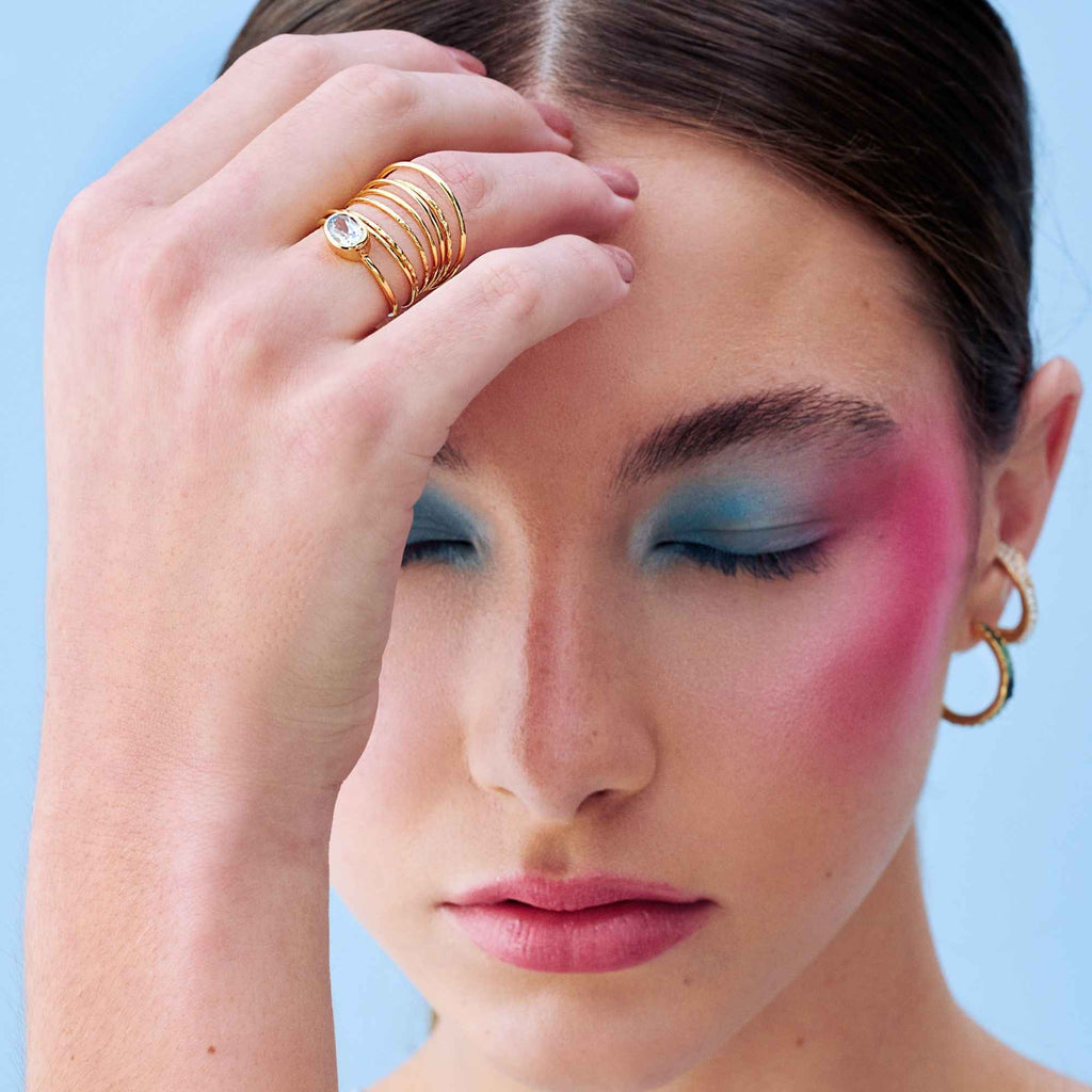 Anel Graça Ouro Ajustável com Topázio