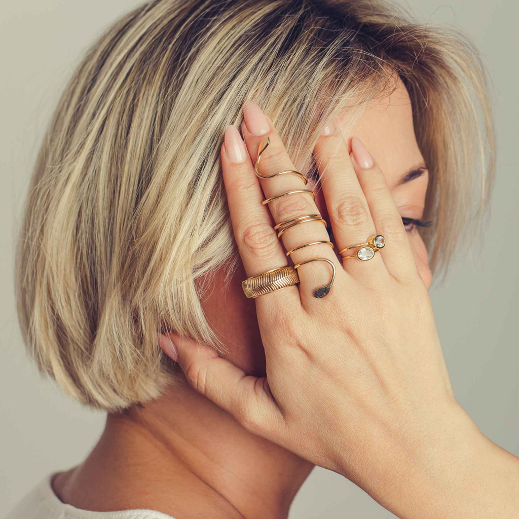 Anel Graça Ouro Ajustável com Topázio