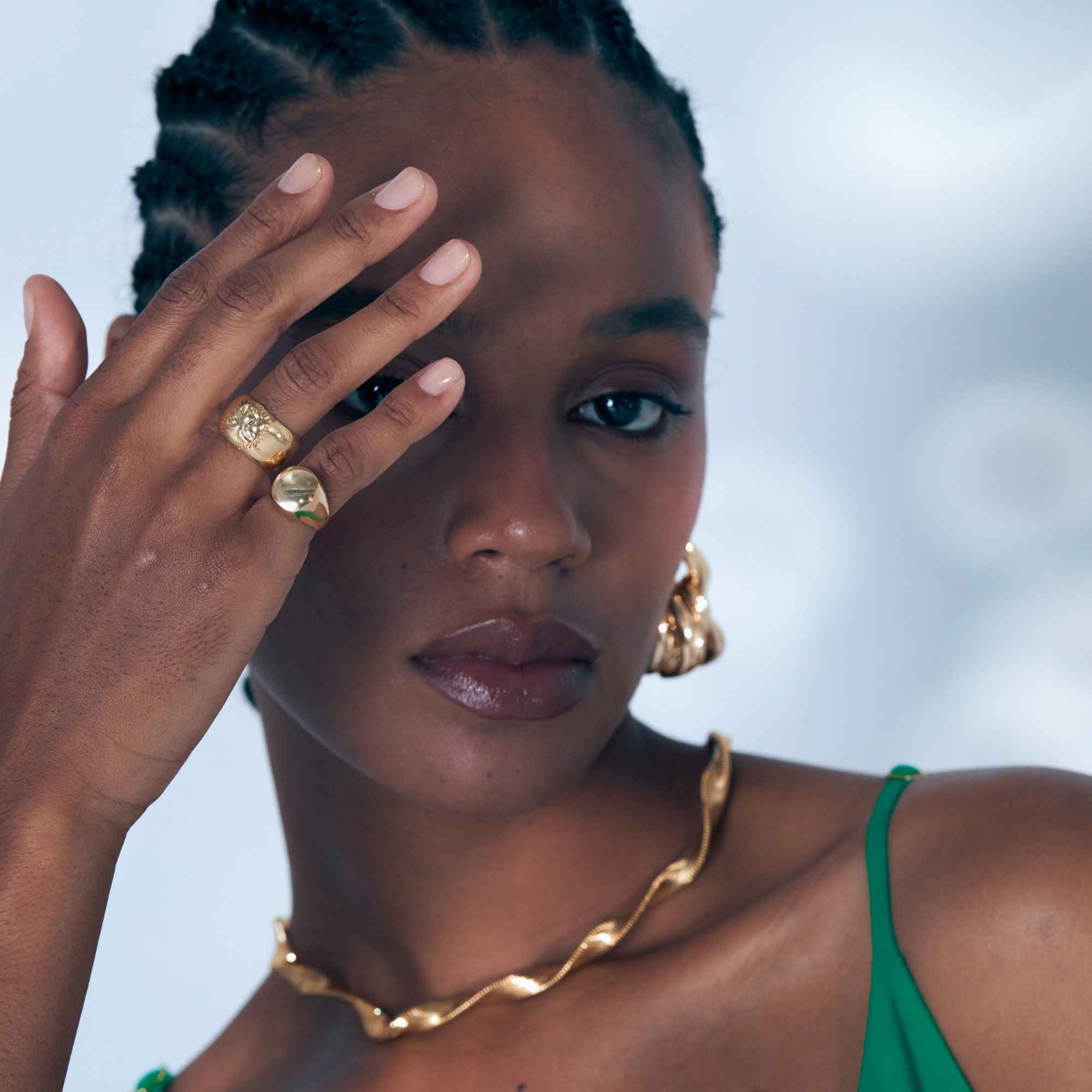 Anel Gusto Sinete Ouro Ajustável