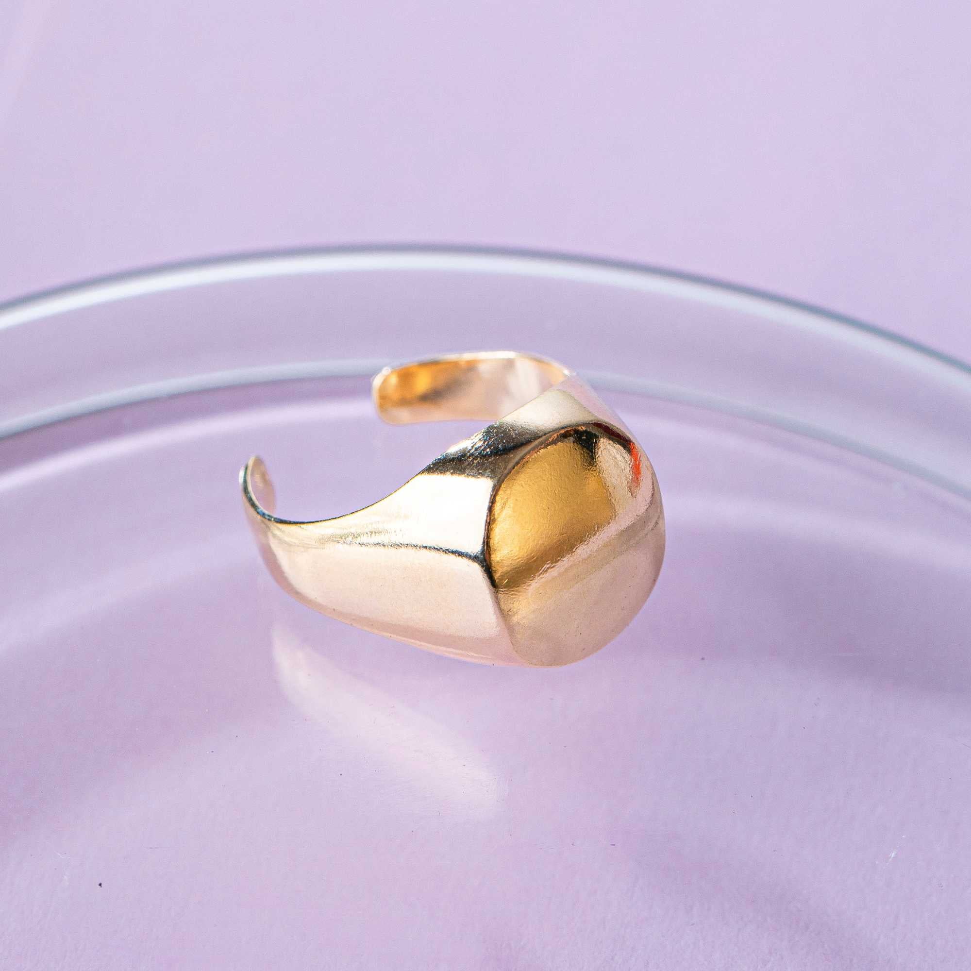 Anel Gusto Sinete Ouro Ajustável