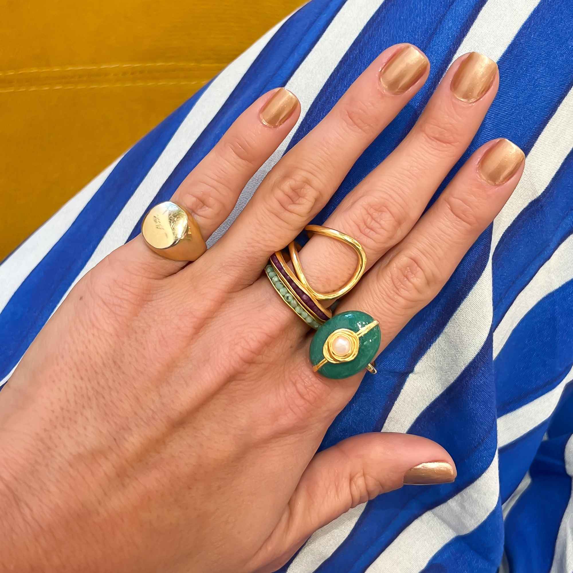 Anel Luna Ouro Ajustável