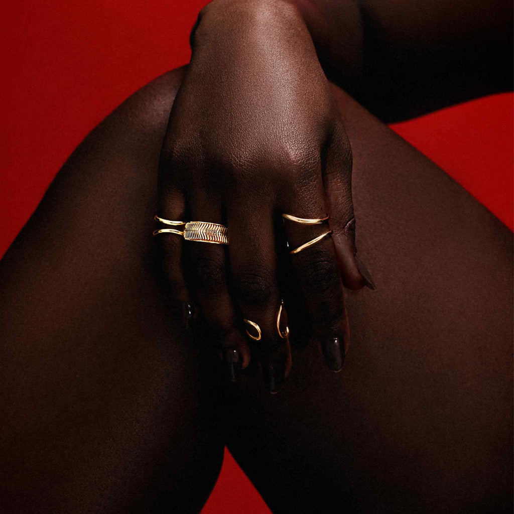 Anel Luna Ouro Ajustável