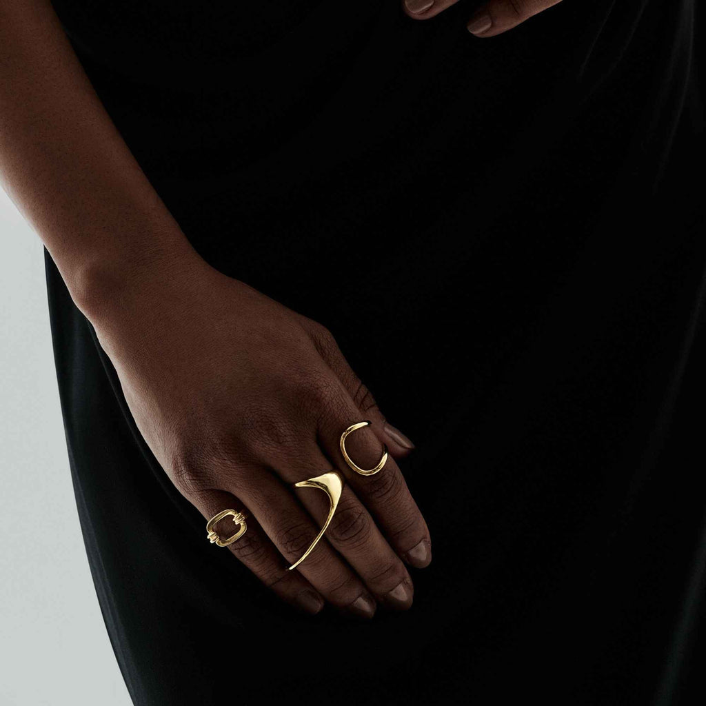 Anel Luna Ouro Ajustável