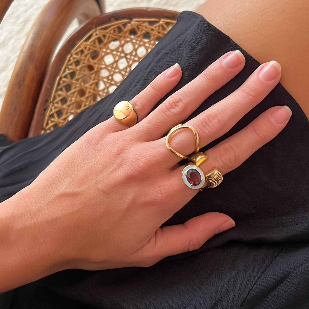 Anel Luna Ouro Ajustável