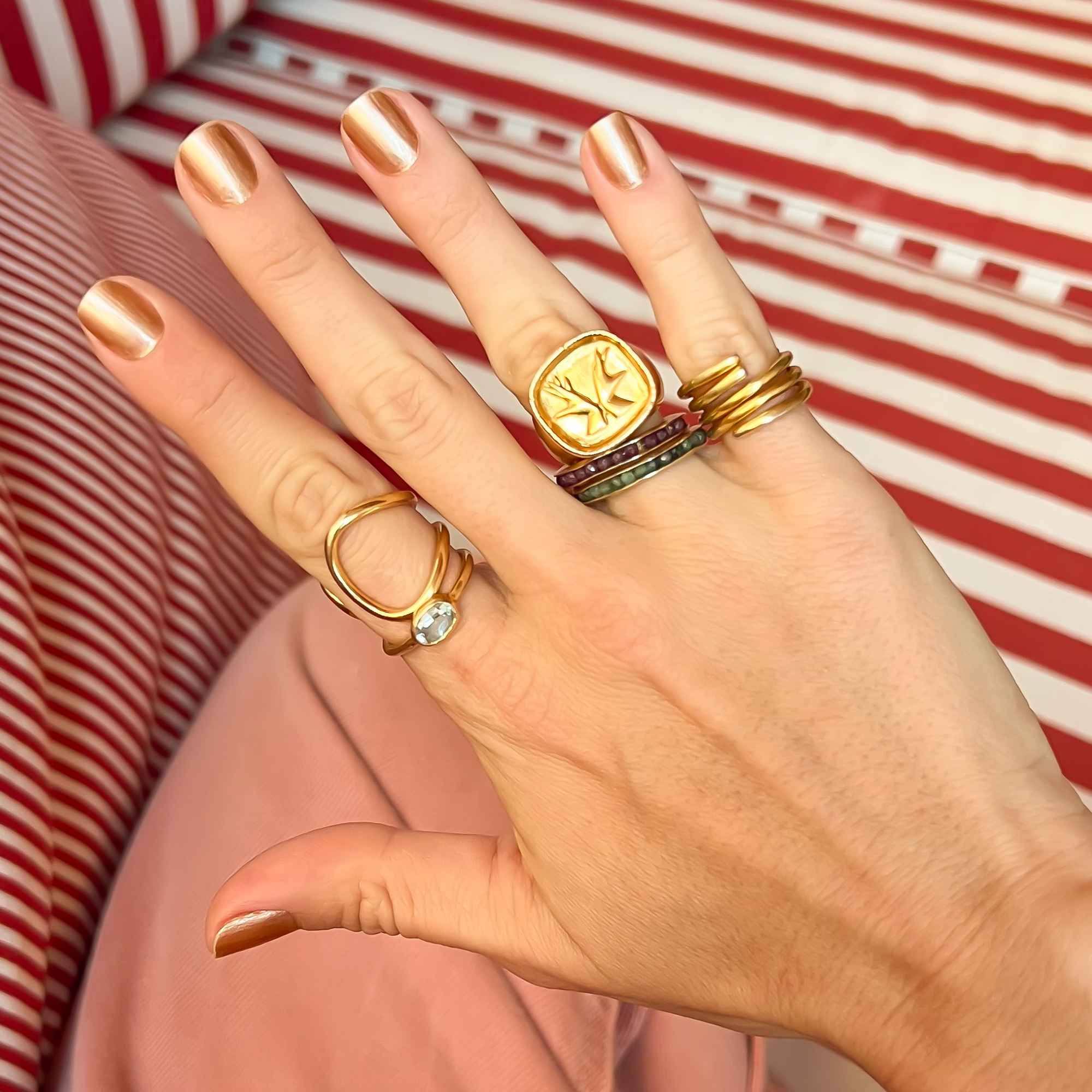 Anel Luna Ouro Ajustável