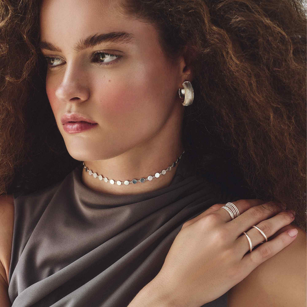 Anel Luna Prata Ajustável