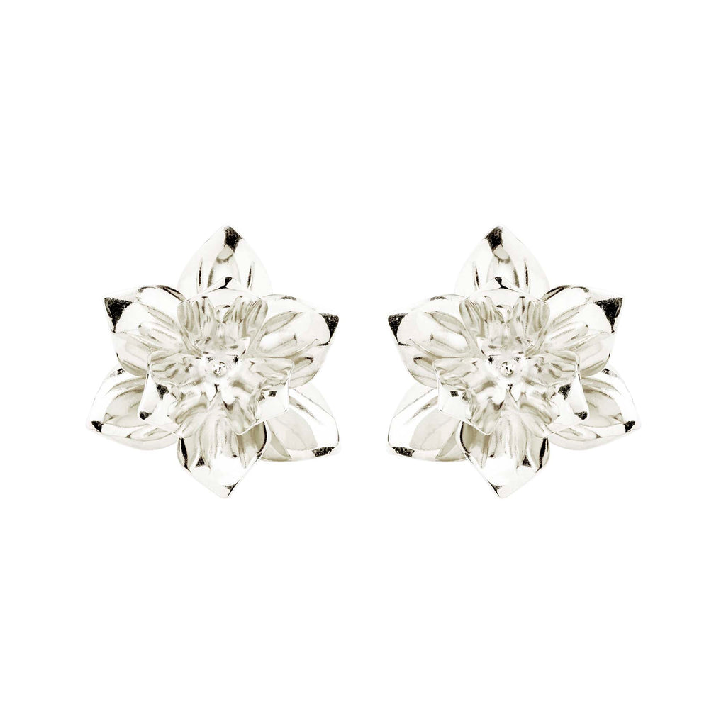 Brinco Flor Cravo Prata